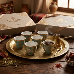 طقم فناجين قهوة عربية — 6 فناجين بورسلين